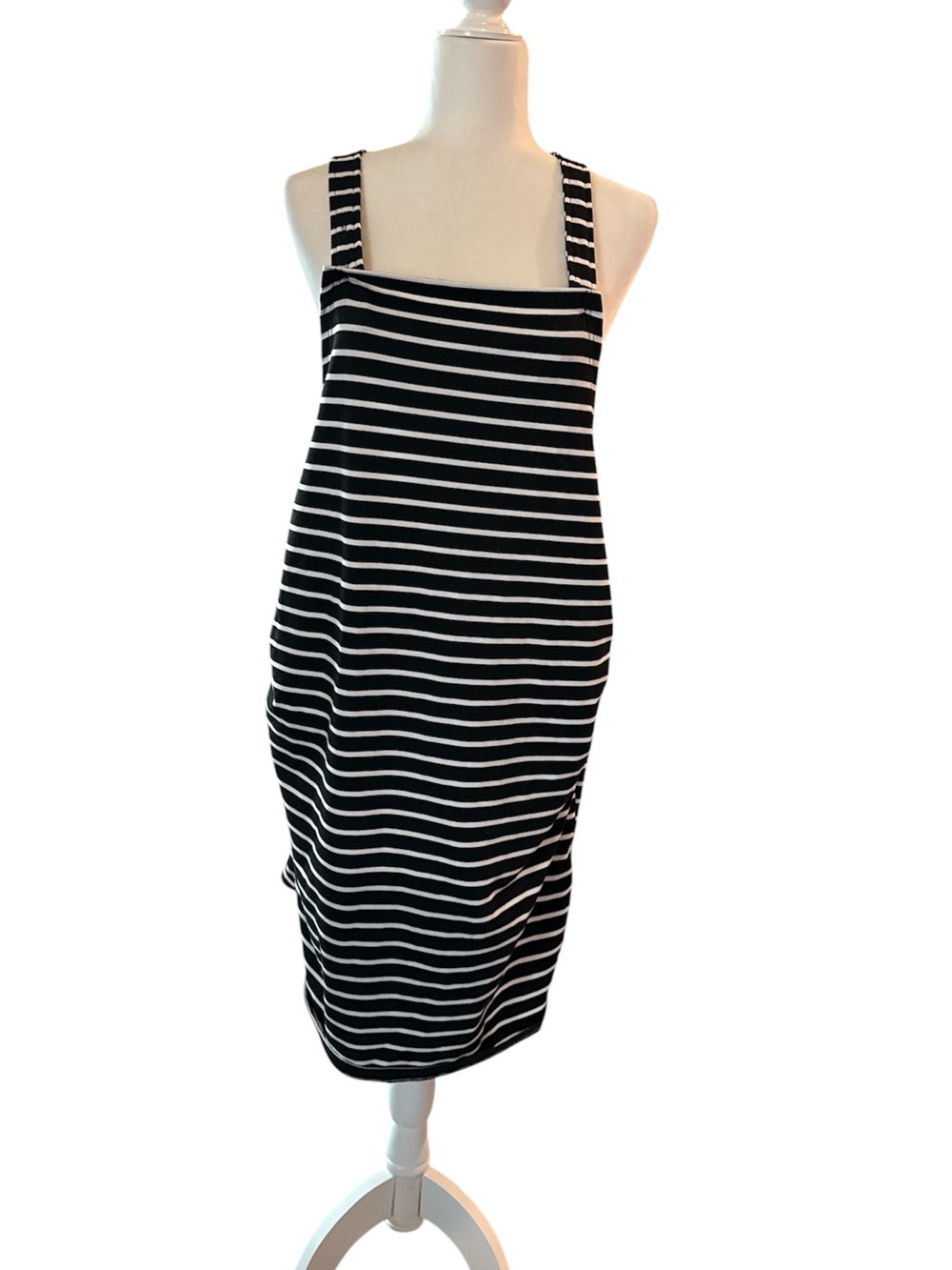 Black & White Striped Halter Dress size xxl
